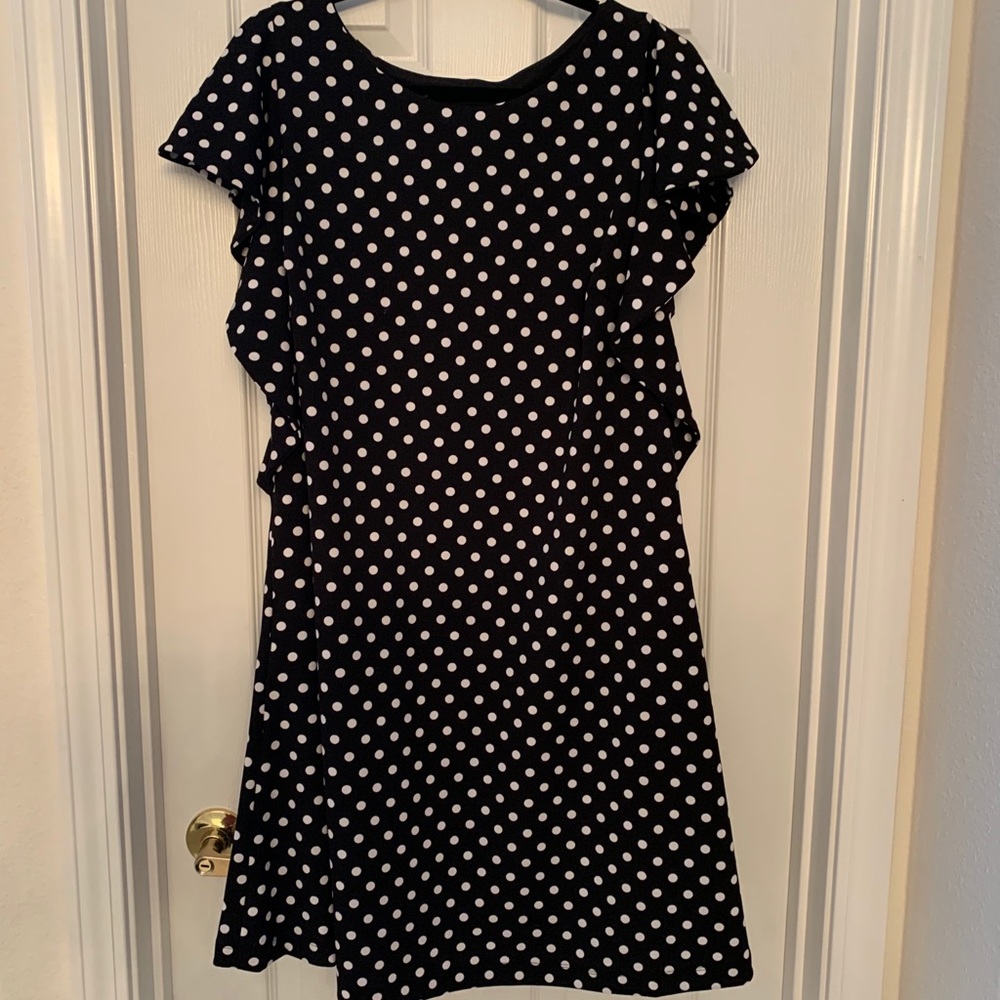 Black and white polka dot dress